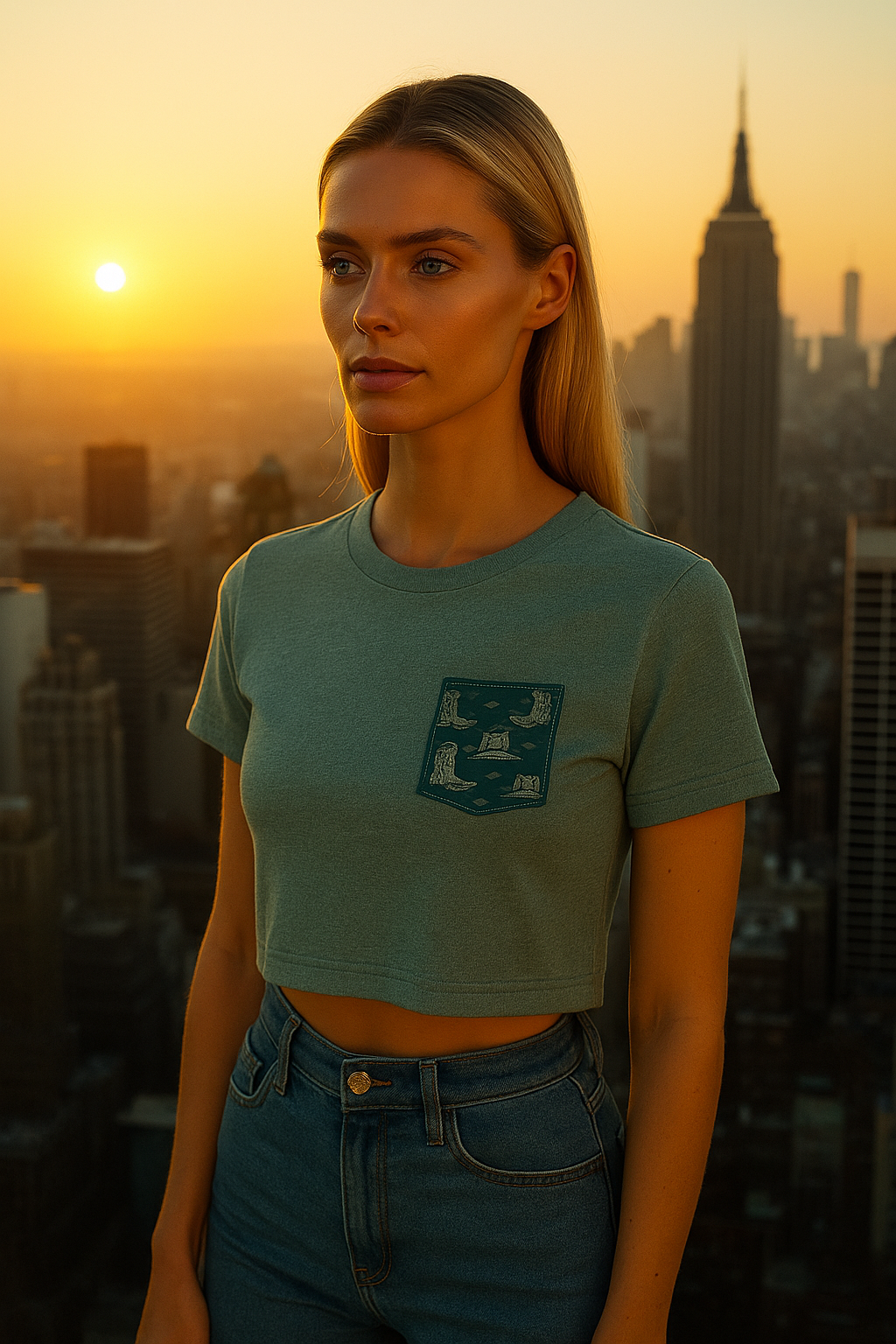 Echos &n Dust- Honky Tonk Crop Top