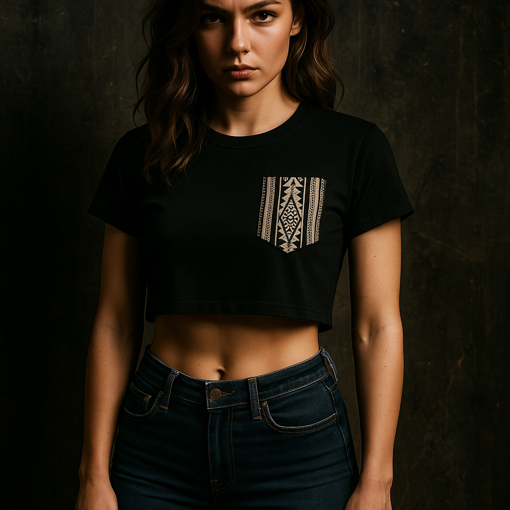 Echos & Dust - Tribal Nomad Pocket Crop Tee